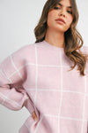CHECKERED KNIT SWEATER