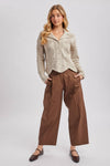 BUTTON DOWN SCALLOPED HEM CARDIGAN