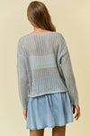 V-NECK OPEN KNIT SWEATER