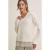LACE TRIM BRUSHED SWEATER