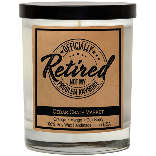 OFFICIALLY RETIRED CANDLE