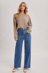 HIGH-RISE SEAMED POCKETS STRAIGHT LEG JEANS