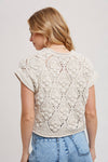 SHORT SLEEVED KNIT PULLOVER NATURAL
