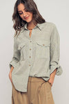 PINSTRIPE BUTTON-UP