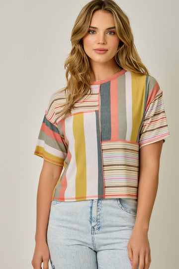 MIXED STRIPED TEE