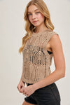 SHEER CROCHET VEST TOP