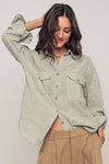 PINSTRIPE BUTTON-UP