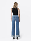 DISTRESSED CUFFED WIDE JEANS