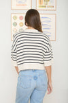 STRIPE SHORT SLEEVE SWEATER