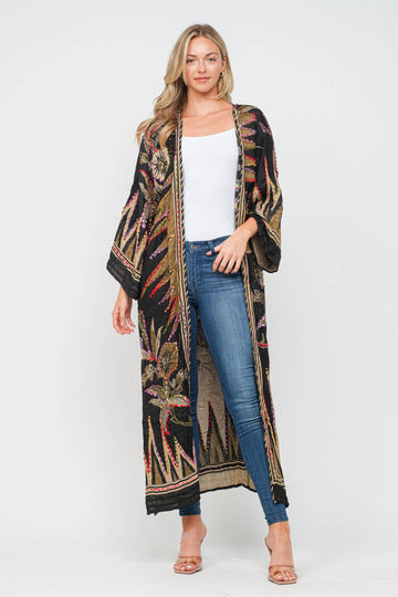 BLACK THICK STITCH DUSTER