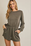 ROUND NECK BACK TIE ROMPER