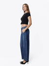 DARK WASH BARREL JEANS