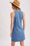 BUTTON DOWN SLEEVELESS MINI DRESS