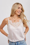 SILKY LACE TRIM CAMISOLE