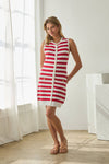 STRIPED BUTTON MINI DRESS
