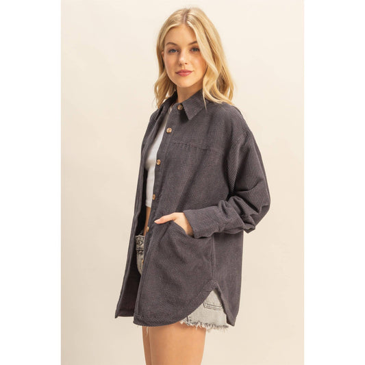 CORDUROY SHACKET WITH POCKETS