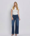 HIGH RISE PATCH POCKET JEANS