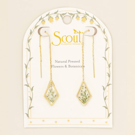 PRESSED FLOWER THREAD EARRINGS
