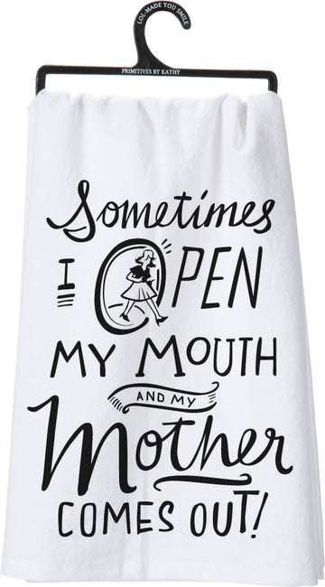 MOTHER COMES OUT KITCHEN TOWEL