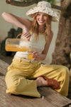 COTTON BARREL PANTS