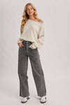 HIGH-RISE SEAMED POCKETS STRAIGHT LEG JEANS
