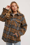 BRUSHED FLANNEL PLAID SHACKET