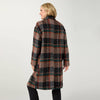 PLAID SINGLE BUTTON COAT