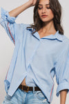 STRIPED TWILL BUTTON SHIRT