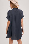 SHIRT DRESS W/ POCKETS