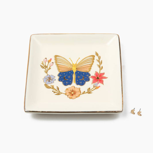 BUTTERFLY DISH & STUD SET