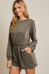 ROUND NECK BACK TIE ROMPER