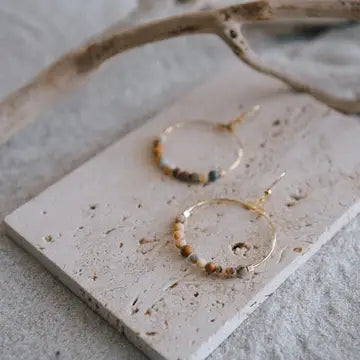 GEMSTONE HOOP EARRINGS
