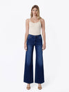 DARK WASH KNIT WIDE JEANS
