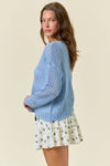V-NECK OPEN KNIT SWEATER