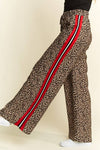 LEOPARD TROUSER RED PANEL