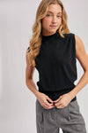 MOCK NECK KNIT TANK TOP