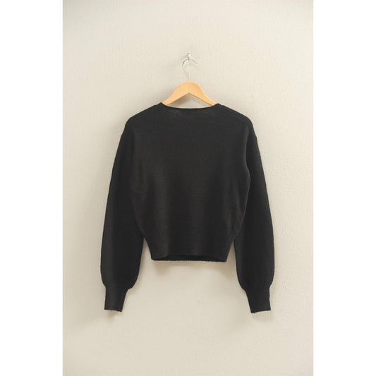 SURPLICE V NECK SWEATER