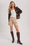 PLAID WIDE COLLAR KNIT JACKET