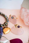 GEMSTONE SUN AND MOON OPEN BRASS RING