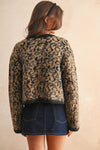 LEOPARD PRINT SWEATER CARDIGAN