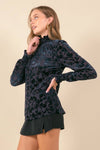 VELVET SMOCKED TOP