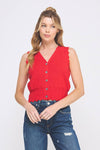 POINTELLE KNIT BUTTON UP