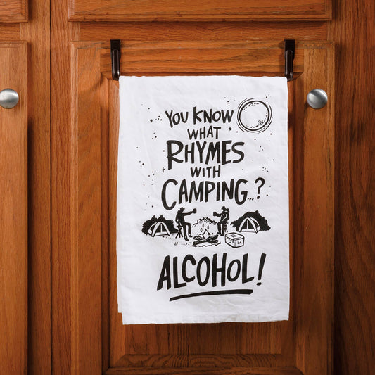 RHYMES WITH CAMPING KITCHEN TOWEL