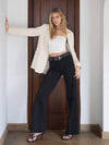 PRESSED BLACK WIDE LEG JEANS