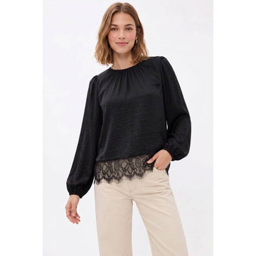 LACE TRIM BLOUSE