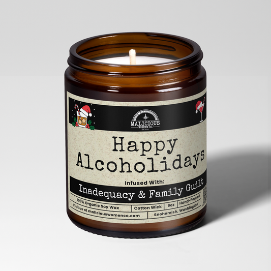 HAPPY ALCOHOLIDAYS CANDLE
