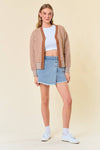 BUTTON-DOWN STRIPE SWEATER