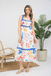 FLORAL PATTERN SLEEVELESS MIDI DRESS