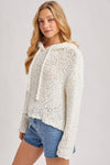 POPCORN KNIT HOODED SWEATER