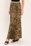 LEOPARD PLEATED SKIRT